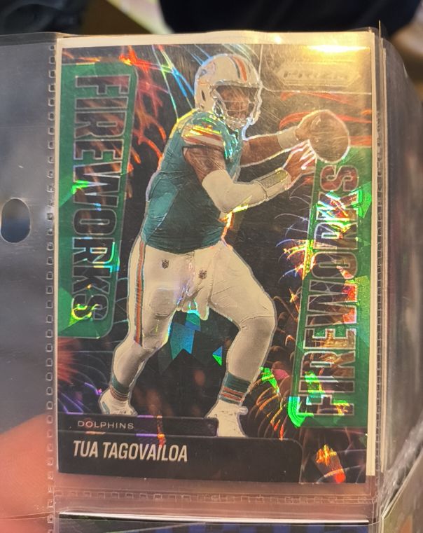 2025 Panini Prizm Fireworks #9 Tua Tagovailoa — front