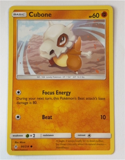 2019 Pokémon Sun & Moon Unbroken Bonds #90 Cubone — front