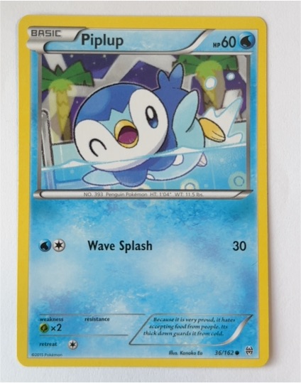 2015 Pokémon XY Breakthrough #36 Piplup — front