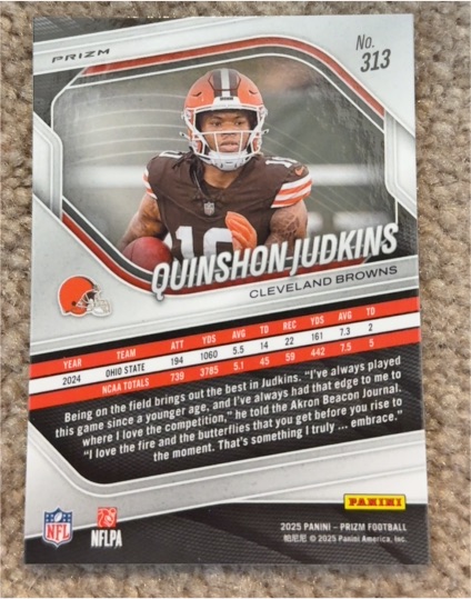 2025 Panini Prizm #313 Quinshon Judkins — front