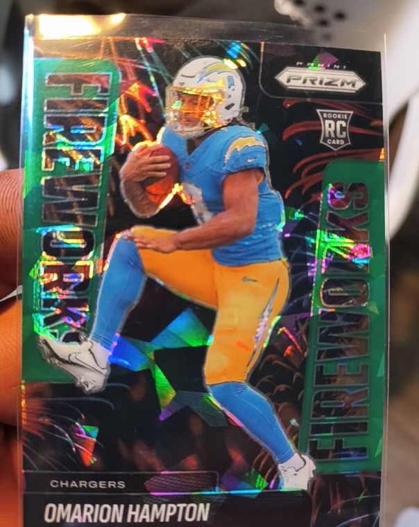 2025 Panini Prizm Fireworks #17 Omarion Hampton — front