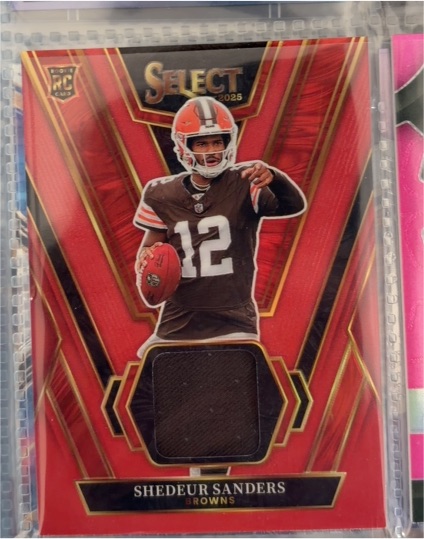 2025 Panini Select #RSW-SSS Shedeur Sanders Rookie Swatches — front