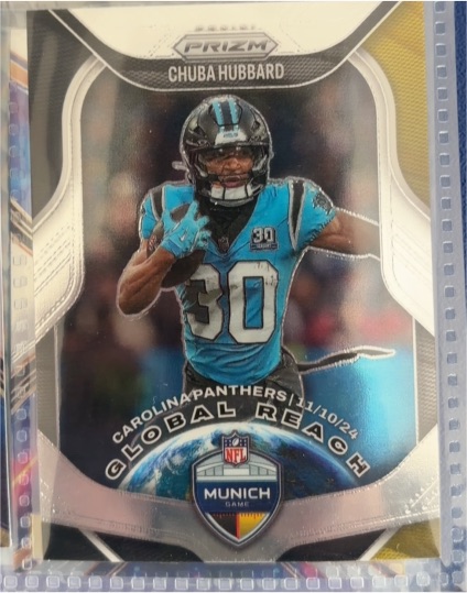 2025 Panini Prizm #9 Chuba Hubbard Global Reach — front