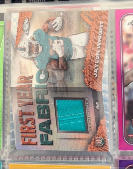 2024 Topps Chrome #FYF-JW Jaylen Wright First Year Fabric — front