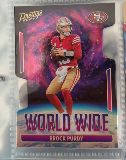 2024 Panini Prestige #WW-JBP Brock Purdy World Wide Die Cut — front
