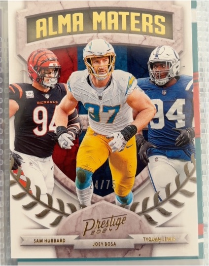 2024 Panini Prestige Alma Maters #6 Joey Bosa, Sam Hubbard, Tyquan Lewis — front