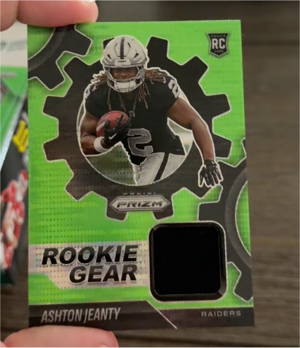 2025 Panini Prizm #RGR-AJY Ashton Jeanty Rookie Gear — front