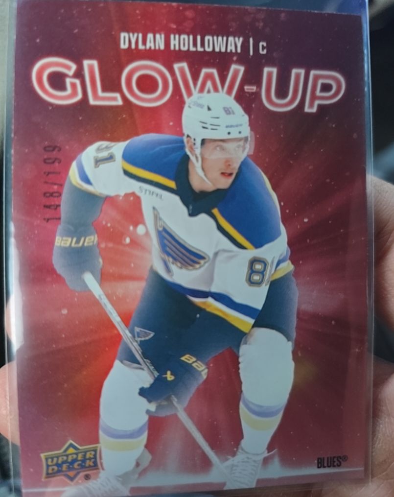 2025-26 Upper Deck Series 2 Glow-Up #GU-23 Dylan Holloway — front