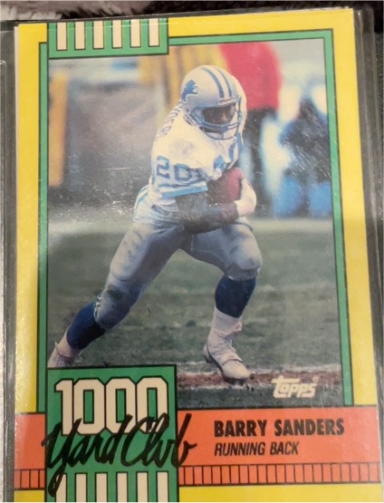 1990 Topps #3 Barry Sanders 1000 Yard Club — front