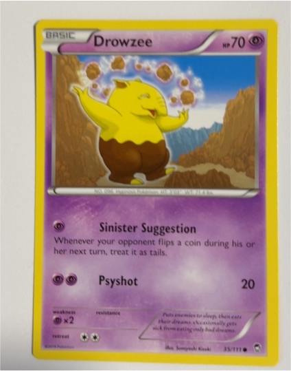 2014 Pokémon XY Furious Fists #35 Drowzee — front