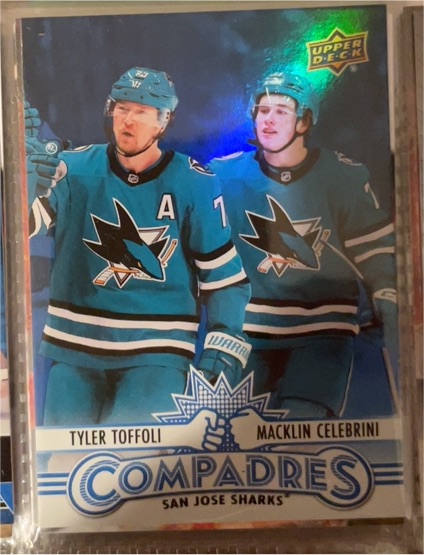 2025-26 Upper Deck Series 1 Compadres #CM-11 Tyler Toffoli/Macklin Celebrini — front