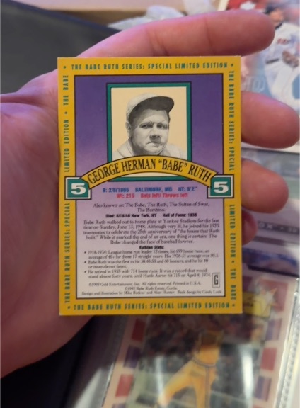 1989 CMC Babe Ruth Limited Edition #20 George Herman Babe Ruth — front