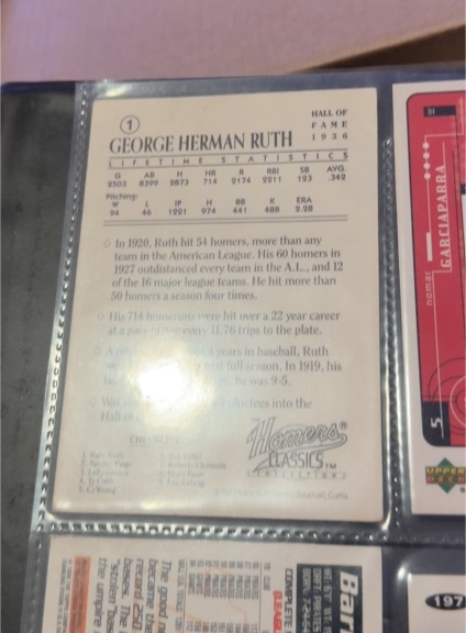 1994 Upper Deck #31 George Herman Ruth — front