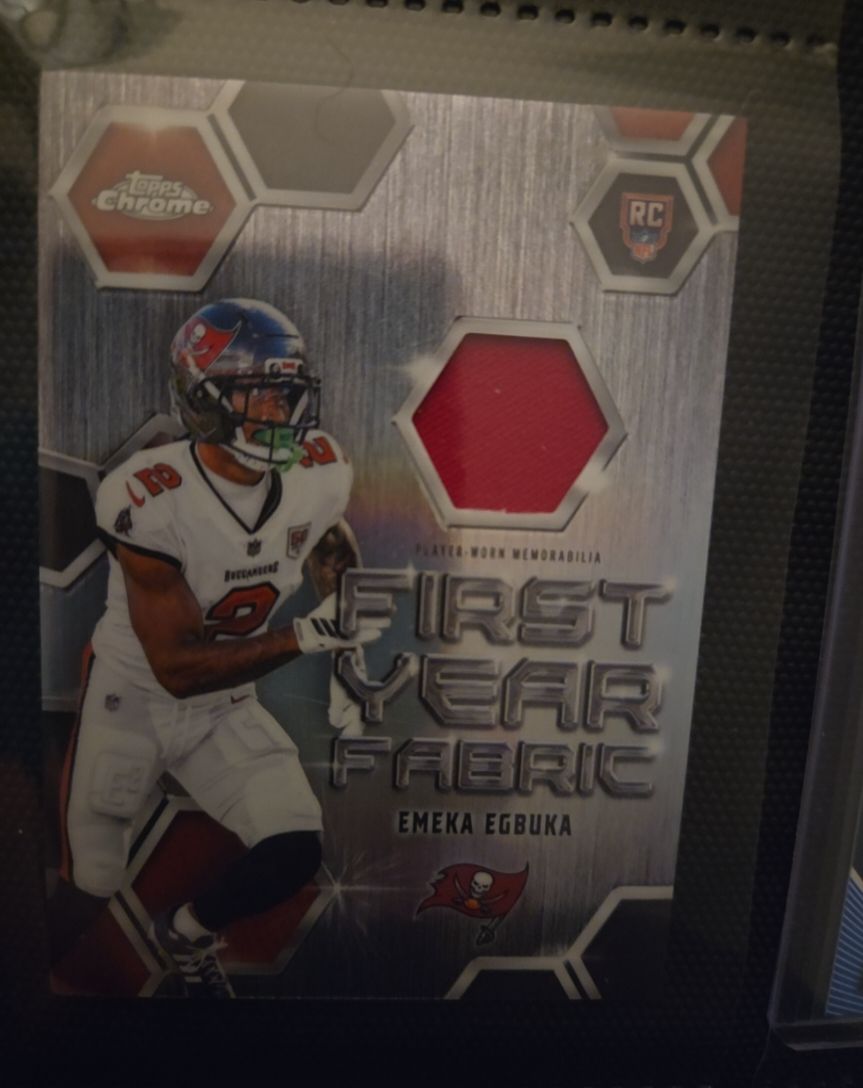 2025 Topps Chrome #FYF-EE Emeka Egbuka First Year Fabric — front