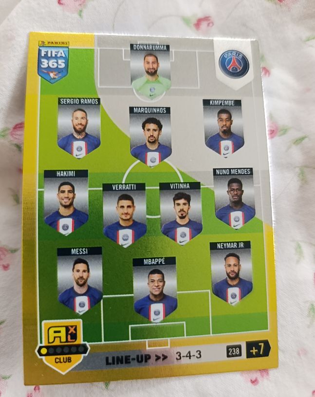 2023 Panini FIFA 365 Adrenalyn XL #238 Paris Saint-Germain Team Line-Up — front