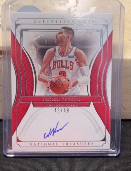 2021 Panini National Treasures Definitive Ink #49 Nikola Vucevic — front
