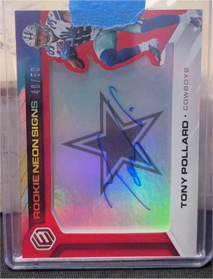 2019 Panini Elements #RNS-TP Tony Pollard Rookie Neon Signs — front