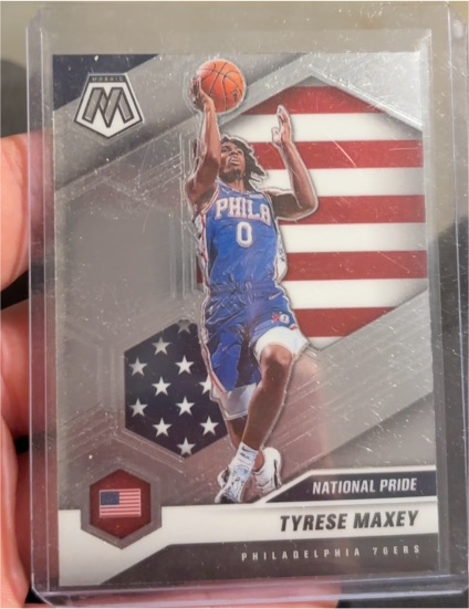 2020-21 Panini Mosaic #259 Tyrese Maxey National Pride — front