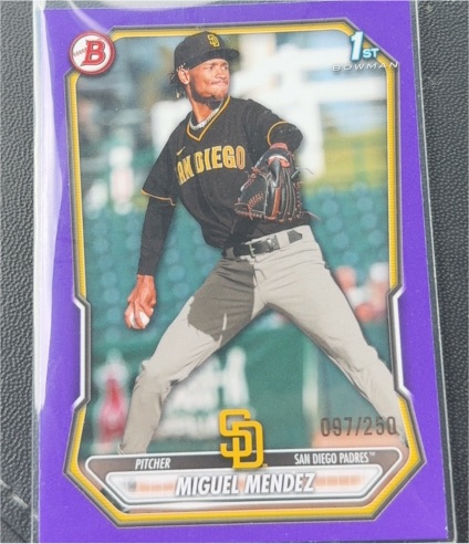 2026 Bowman Purple #BP-107 Miguel Mendez — front