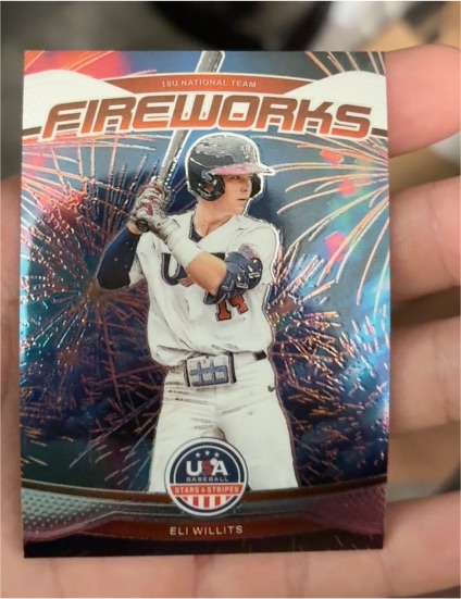 2026 Panini Stars & Stripes Prizm Fireworks #25 Eli Willits — front