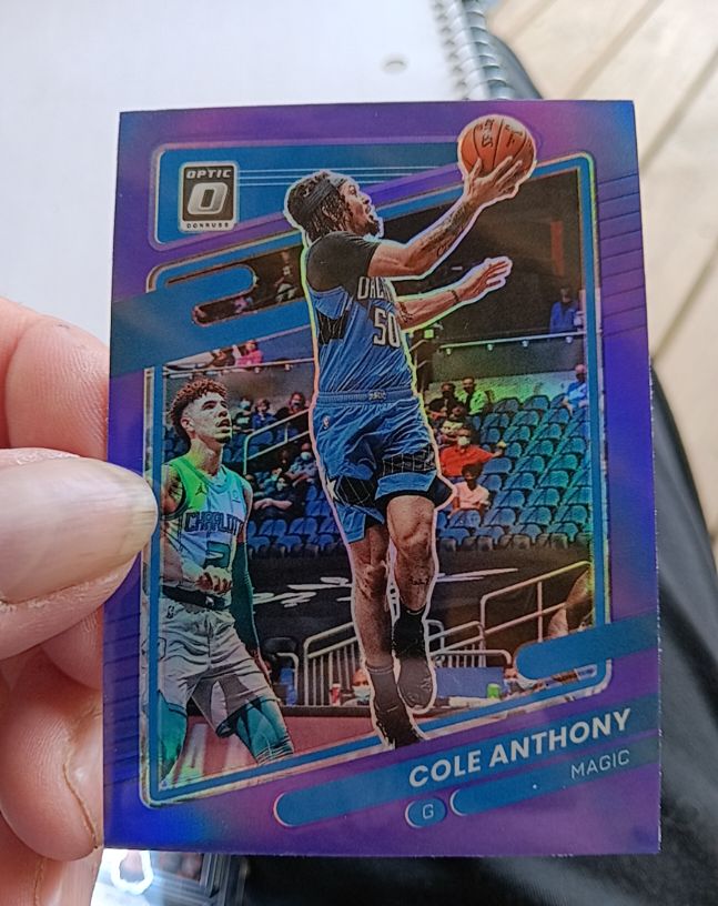 2021-22 Donruss Optic #146 Cole Anthony Purple Prizm — front