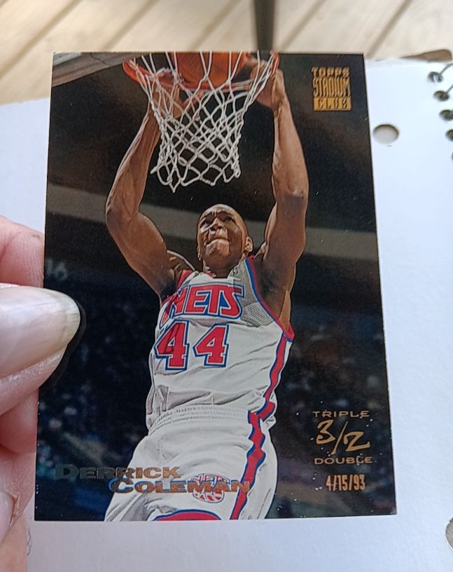 1993-94 Topps Stadium Club #101 Derrick Coleman Triple Double — front