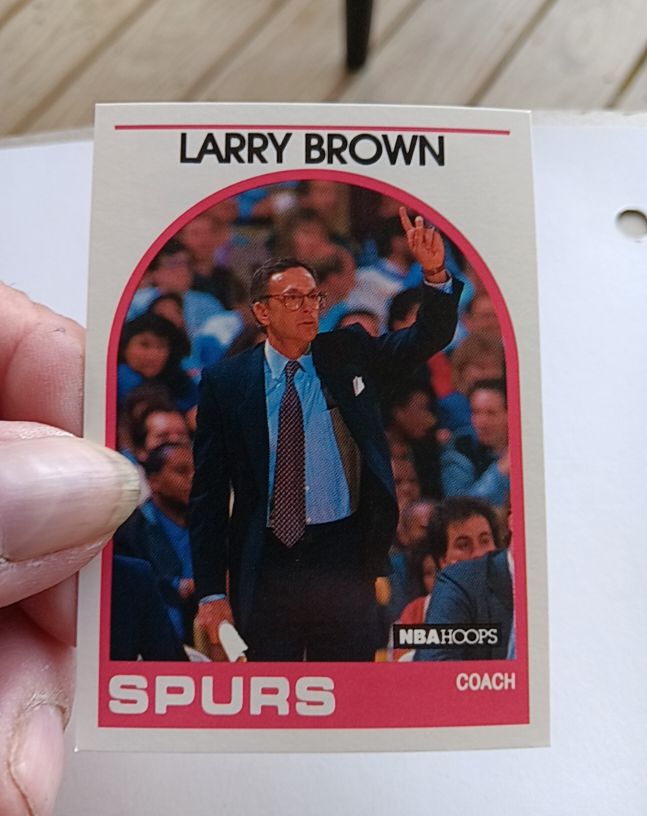 1989-90 Hoops #102 Larry Brown Coach San Antonio Spurs — front
