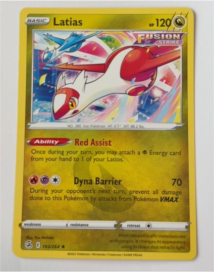 2021 Pokemon Fusion Strike #193 Latias — front