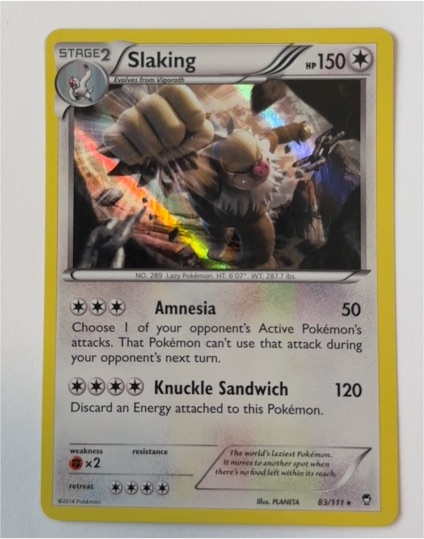 2014 Pokémon XY Furious Fists #83 Slaking — front