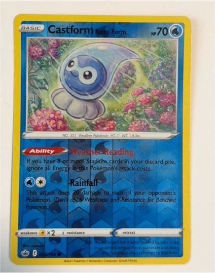2021 Pokemon TCG Chilling Reign #033 Castform Rainy Form — front