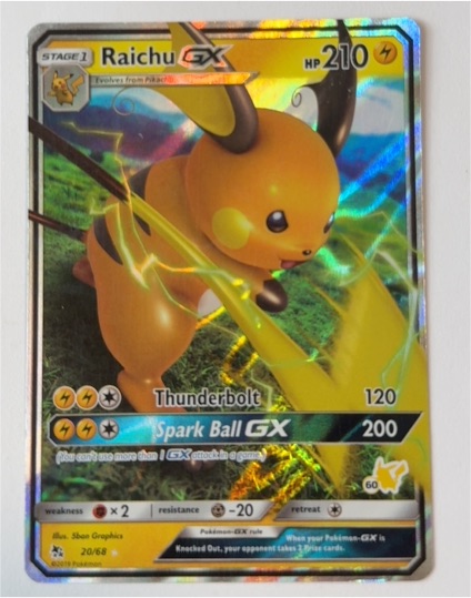2017 Pokémon Hidden Fates #20 Raichu GX — front