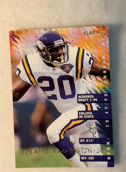 1995 Fleer #244 Dewayne Washington — front