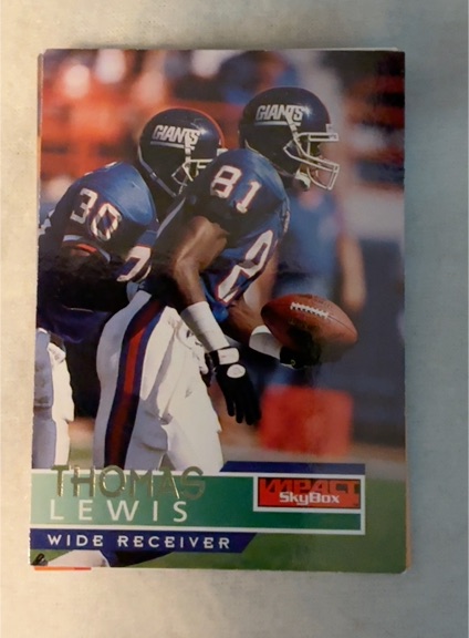 1995 SkyBox Impact #102 Thomas Lewis — front