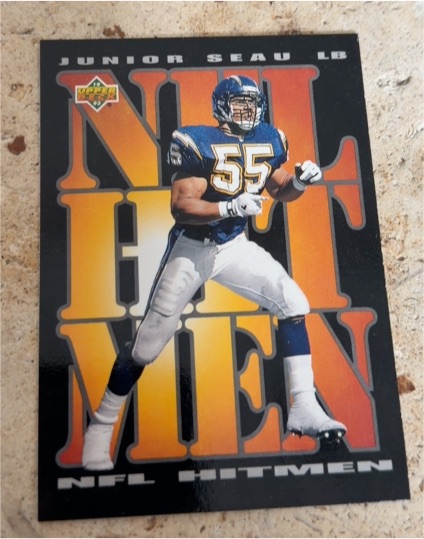 1993 Upper Deck #57 Junior Seau San Diego Chargers NFL Hit Men — front