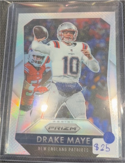 2025 Panini Prizm #8 Drake Maye Flashback Silver Prizm — front