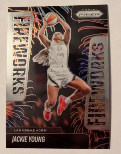 2025 Panini Prizm WNBA #4 Jackie Young Fireworks — front