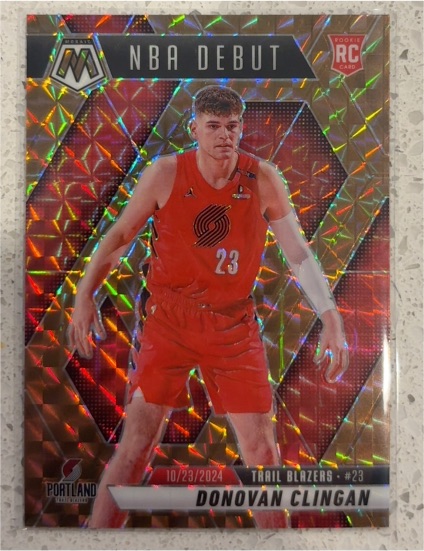 2024-25 Panini Mosaic #261 NBA Debut Donovan Clingan Rookie Card — front