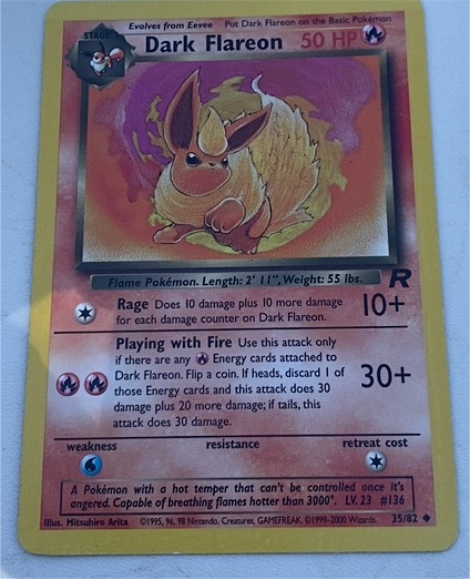 1999 Pokémon Team Rocket #35 Dark Flareon — front