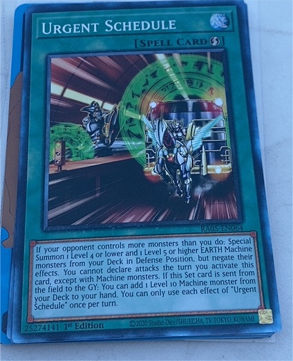 2020 Yu-Gi-Oh! RA05-EN064 Urgent Schedule — front