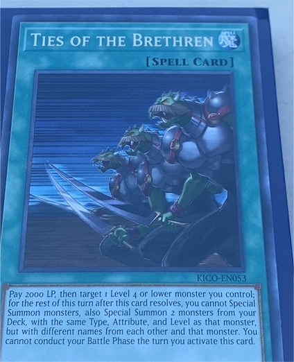 2020 Yu-Gi-Oh! KICO-EN053 Ties of the Brethren — front