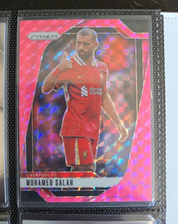 2024-25 Panini Prizm Premier League #45 Mohamed Salah Pink Mosaic — front