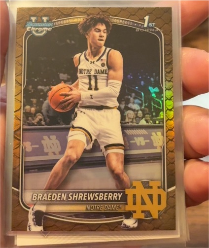 2025-26 Bowman Chrome #BCP-29 Braeden Shrewsberry — front