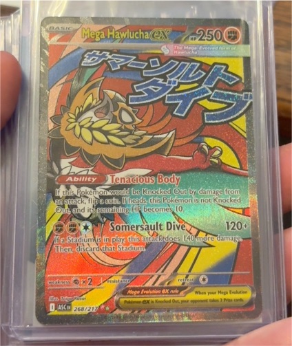 2023 Pokemon TCG Ascended Heroes #268 Mega Hawlucha EX — front