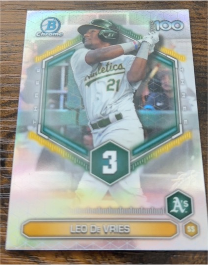 2026 Bowman Chrome Top 100 #BTP-3 Leo De Vries — front