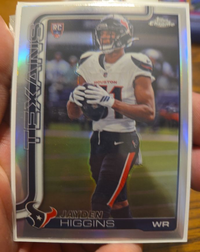 2025 Topps Chrome #343 Jayden Higgins Rookie Refractor Houston Texans — front