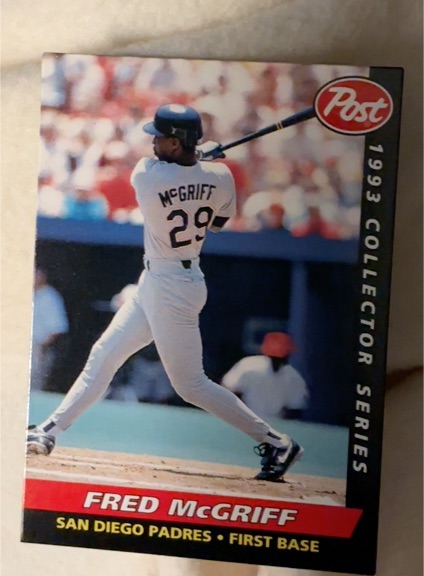 1993 Post Cereal Collector Series #5 Fred McGriff — front