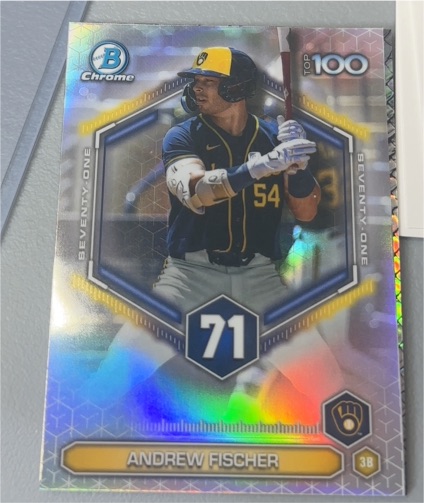 2026 Bowman Chrome #BTP-71 Andrew Fischer — front