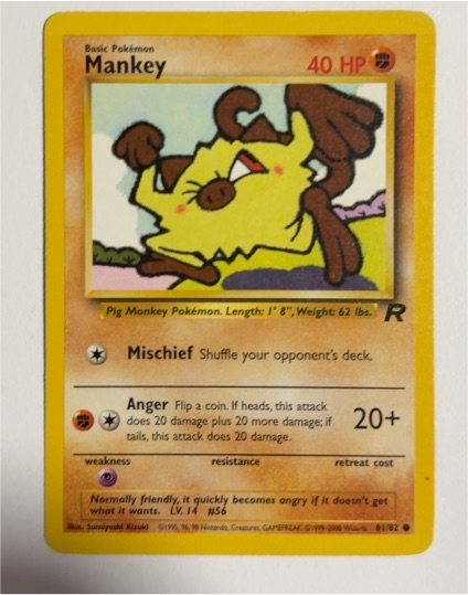 2000 Team Rocket #61 Mankey — front