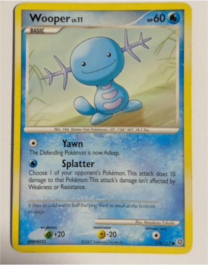 2007 Pokémon Secret Wonders #118 Wooper — front