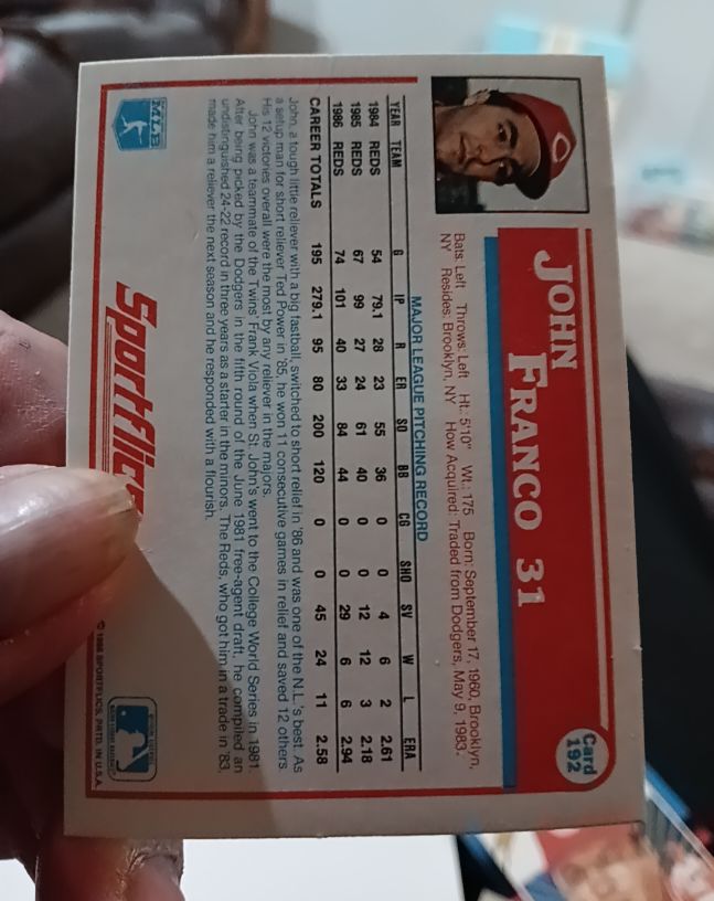 1988 Fleer #162 John Franco — front